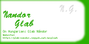 nandor glab business card