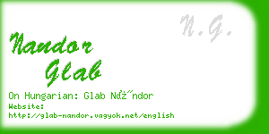 nandor glab business card